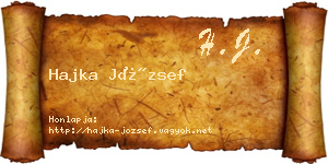Hajka József névjegykártya